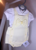 Yellow Bow Romper & Shirt Outfit