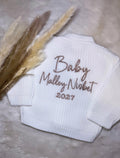 Baby Announcement knitted cardigan