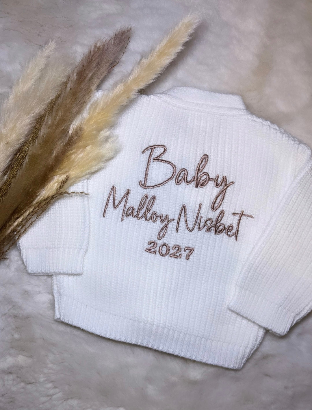 Baby Announcement knitted cardigan