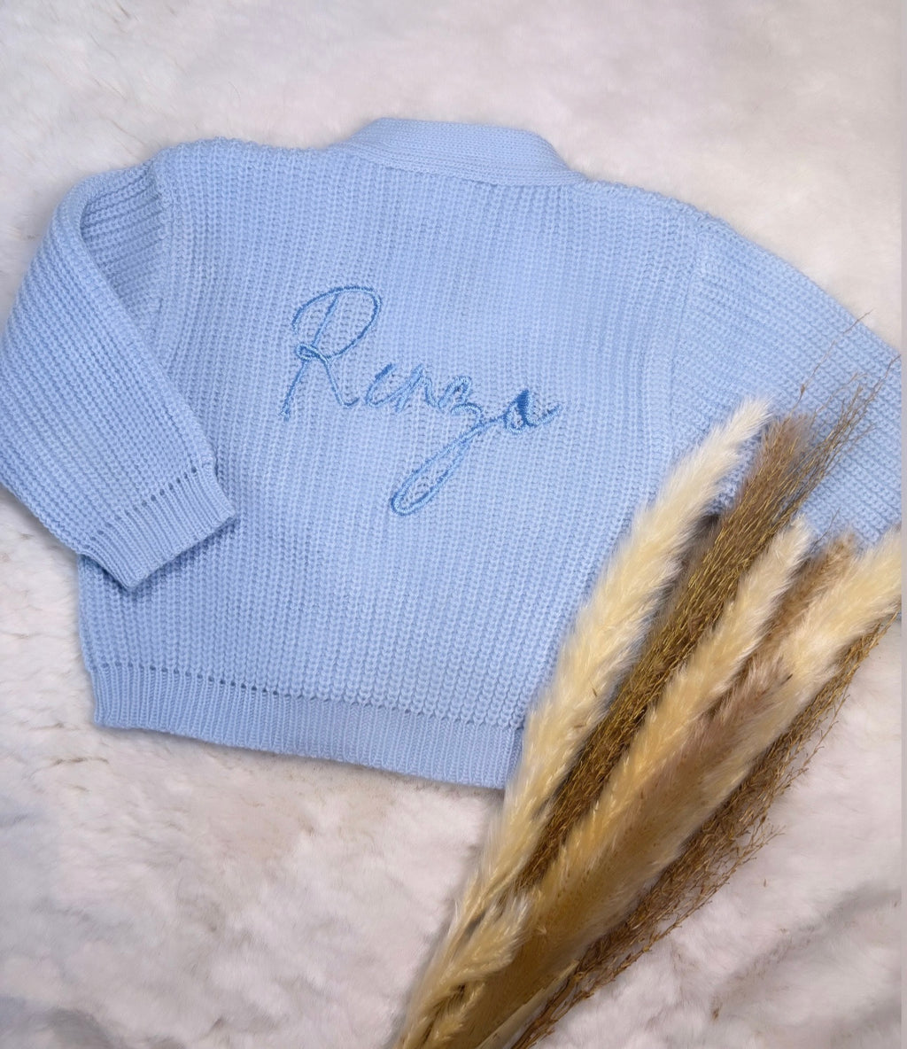 Baby Name personalised knitted cardigan