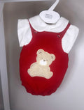 Red Knitted Teddy Romper Set