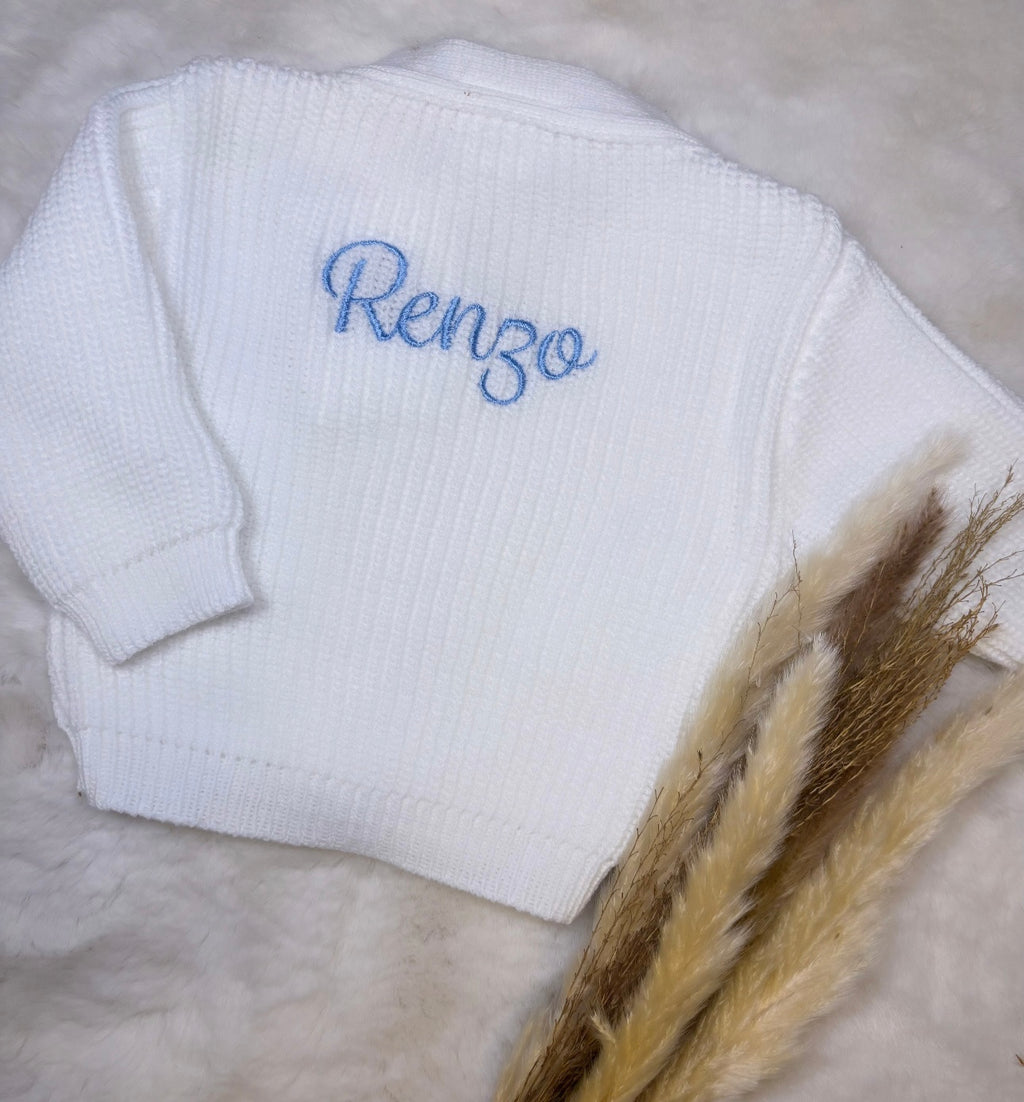Baby Name personalised knitted cardigan