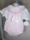 Pink Dungaree Romper & Shirt