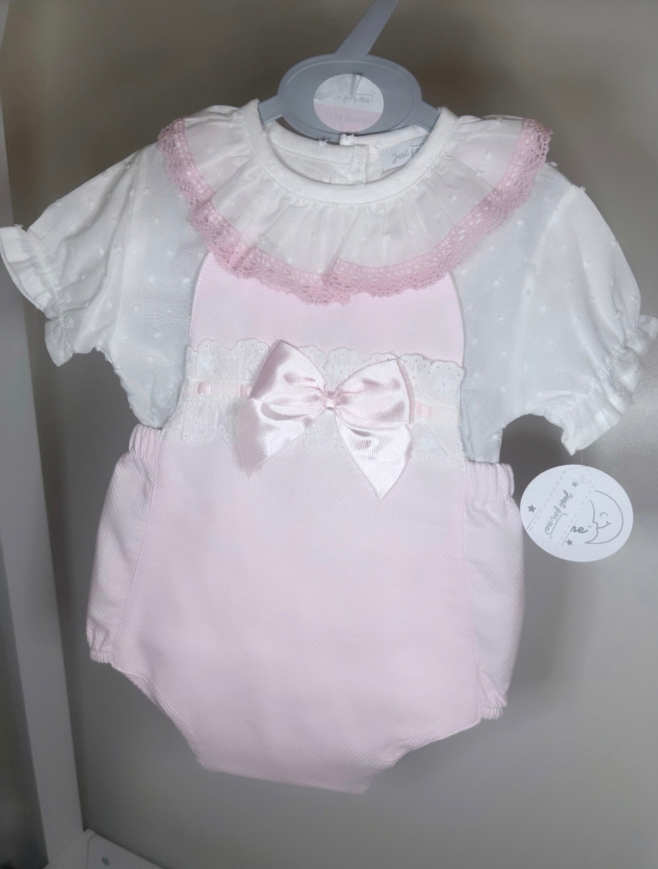 Pink Dungaree Romper & Shirt