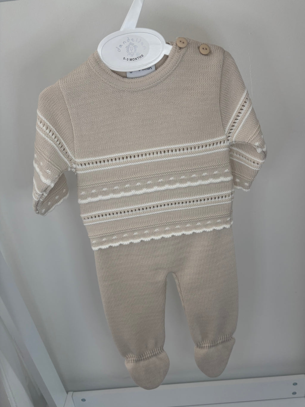 Beige Knitted Two Piece Set