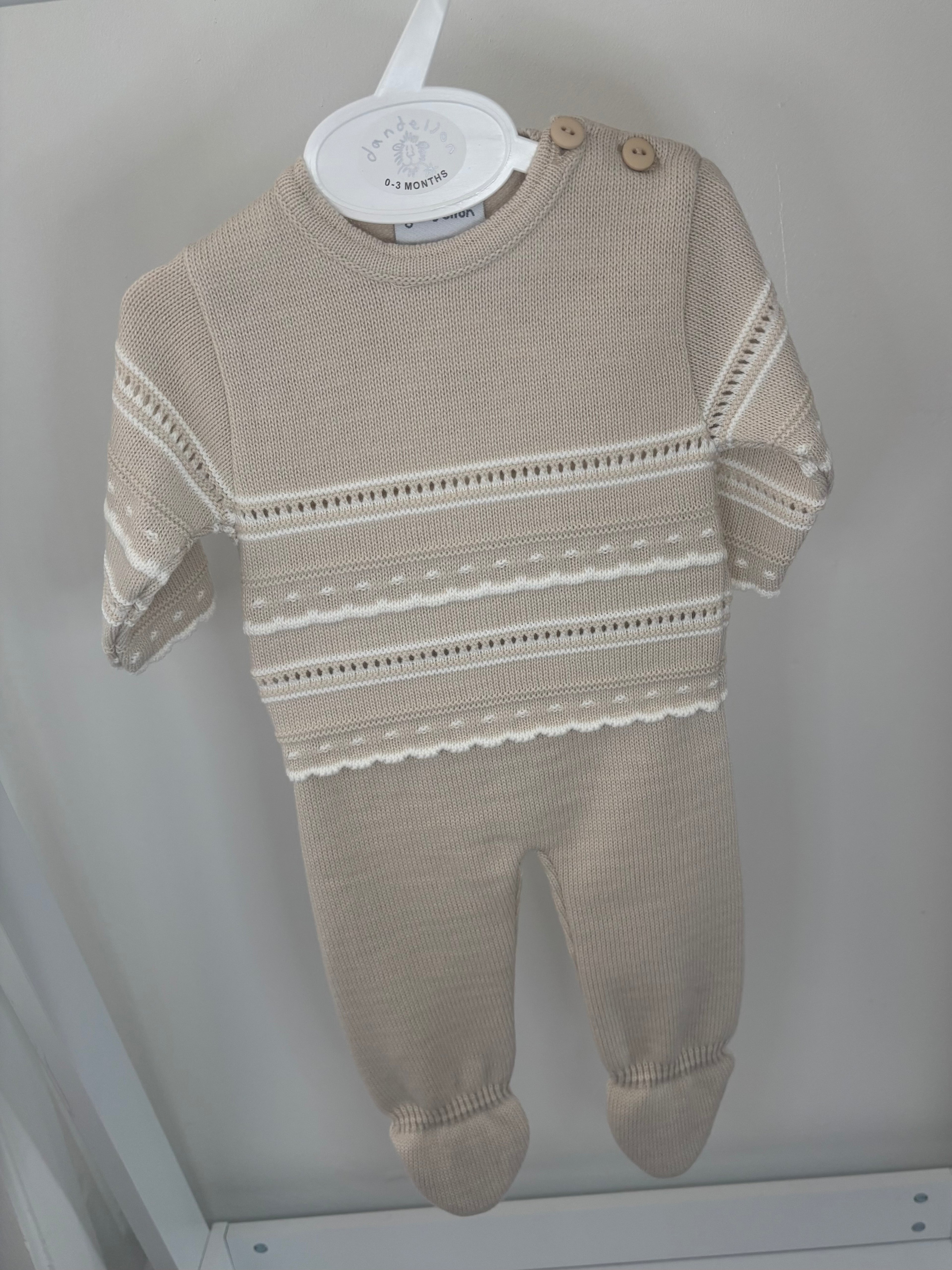 Beige Knitted Two Piece Set